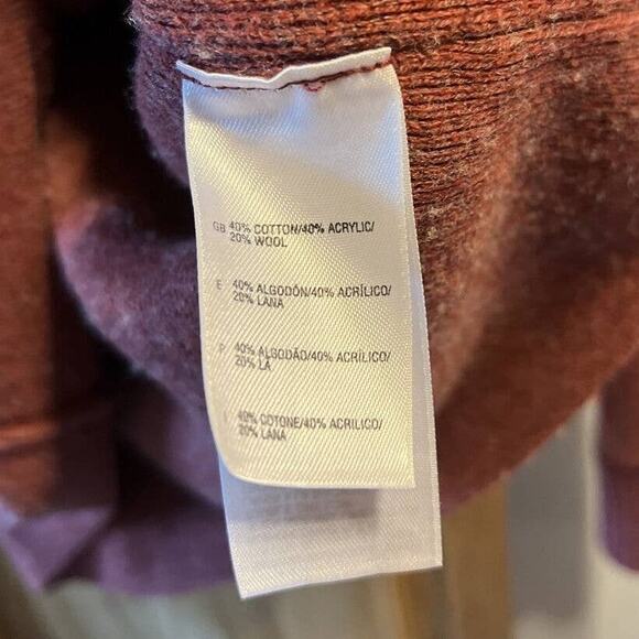 The North Face Men’s L Red Long Sleeve 1/4 Zip Cotton Acrylic Wool Blend Sweater - Picture 16 of 16